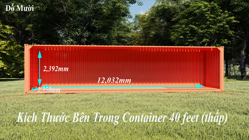 kích thước container 40 ft