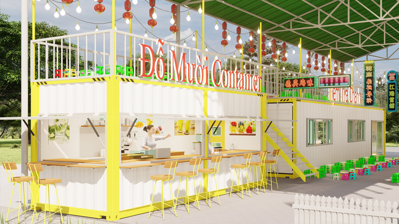 container trà sữa 20 feet