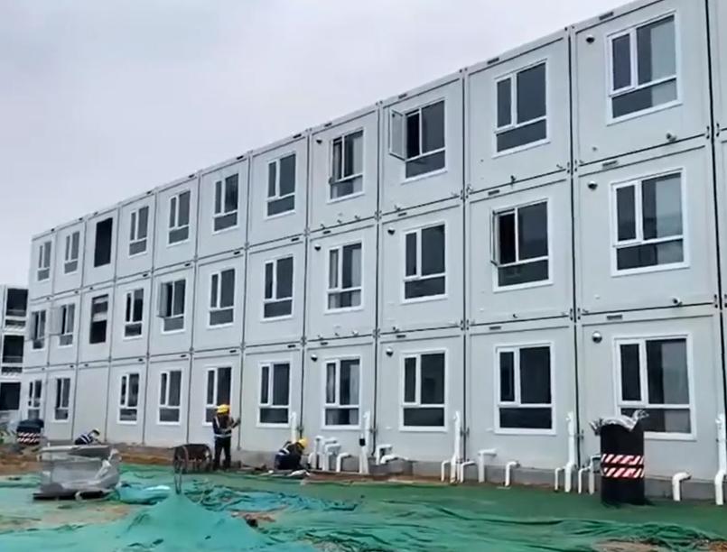 3-floor container house building for students'dormitory